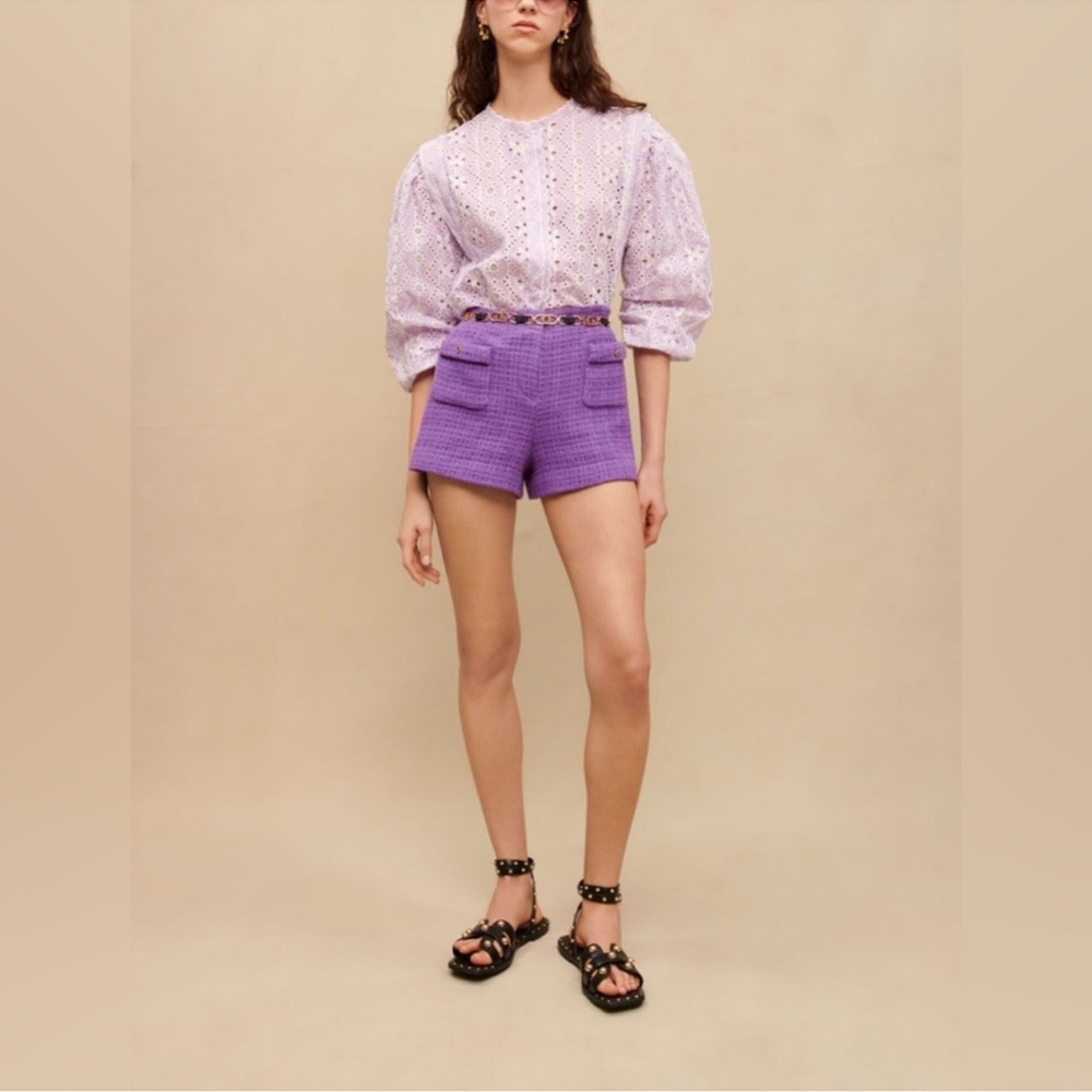 Maje - Purple tweed shorts - F34